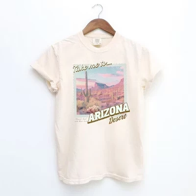 Женская футболка с коротким рукавом Take Me To Arizona, окрашенная в цвет одежды для женщин