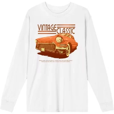 Мужской лонгслив Bioworld Vintage Car, белый