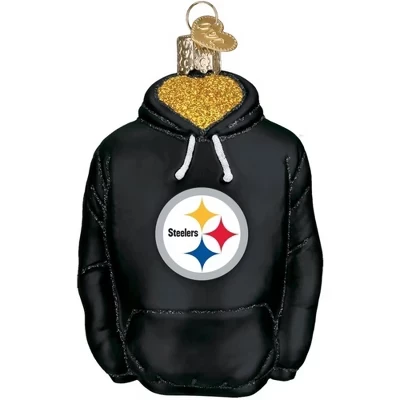 Елочная стеклянная игрушка Old World Christmas в форме худи Pittsburgh Steelers