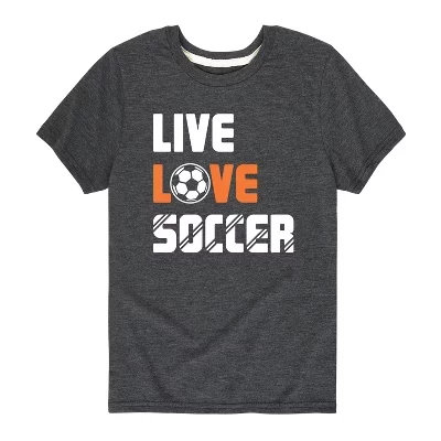 Футболка Live Love Soccer с коротким рукавом и графическим рисунком heather charcoal