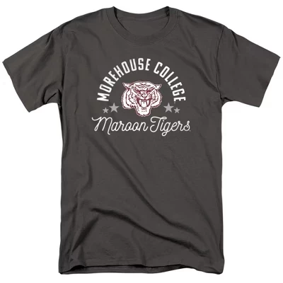 Мужская официальная футболка Morehouse College Tigers с принтом древесного угля