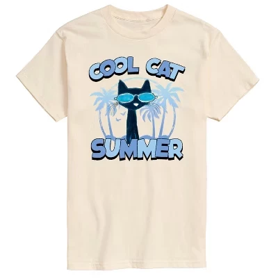 Мужская летняя футболка Cool Cat с коротким рукавом и графическим рисунком кремового цвета.