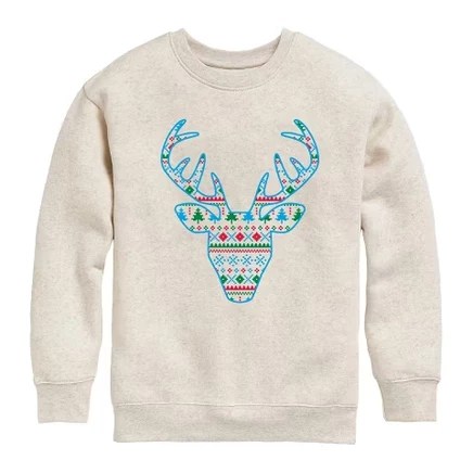Детский свитшот Instant Message Pixel Deer, бежевый