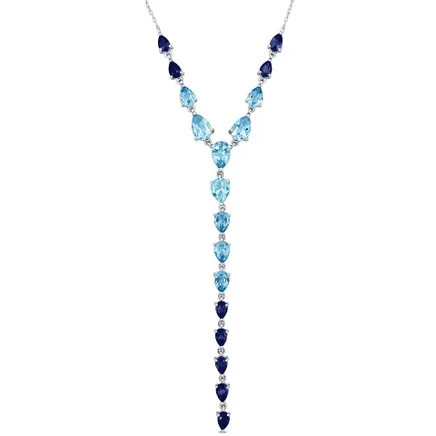 Ожерелье Everly Jewelry из серебра с топазами 14,5 карата