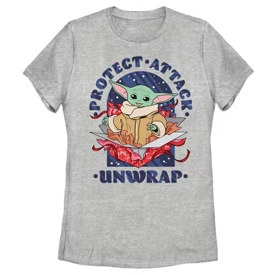 Женская футболка STAR WARS The Child, серый меланж