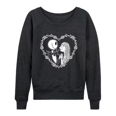 Женский лонгслив Nightmare Before Christmas, серый меланж