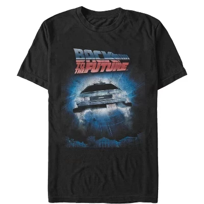 Мужская футболка Back to the Future DeLorean, черная