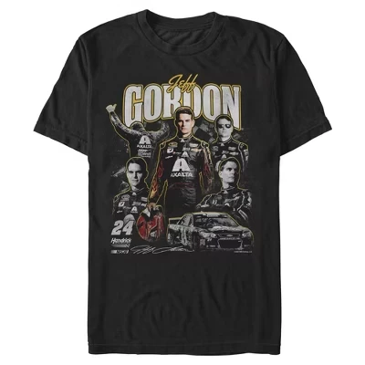 Мужская футболка Jeff Gordon Racing Car 24 Collage черного цвета