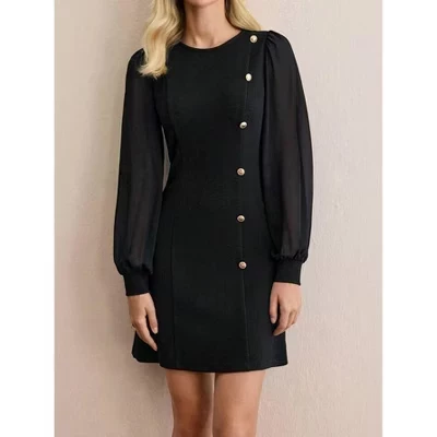 Женское платье Yesfashion миди с кружевом, черное