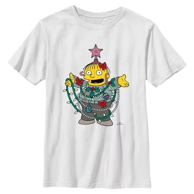 Футболка Ralph Pose с рождественскими огнями для мальчиков белая