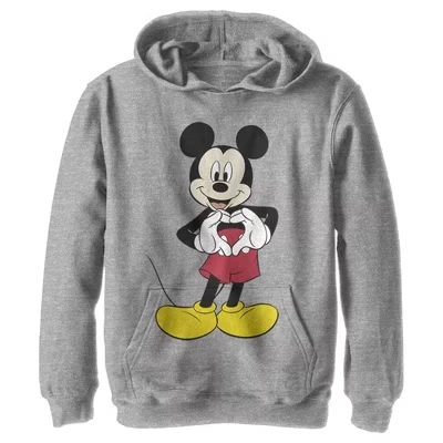 Мальчиковское худи Mickey с принтом, серый меланж