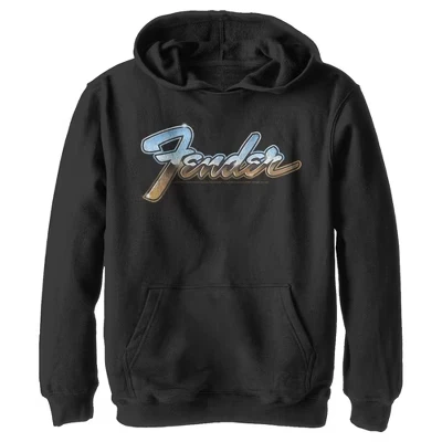 Мальчиковое худи Fender Chrome Logo, черное