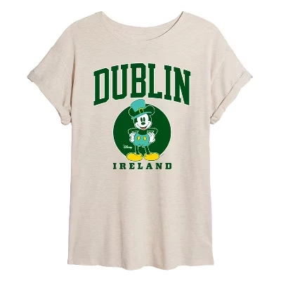 Женская футболка с рисунком Mickey Dublin Collegiate оверсайз с графическим рисунком birch