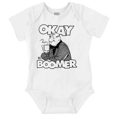 Забавный винтажный комикс Okay Boomer Baby, Боди-джемпер для мальчиков, лицензированный белый