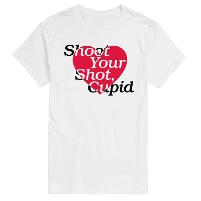 Мужская футболка с коротким рукавом Shoot Your Shot Cupid с графическим рисунком, белая