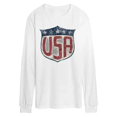 Мужской лонгслив Instant Message USA Shield, белый