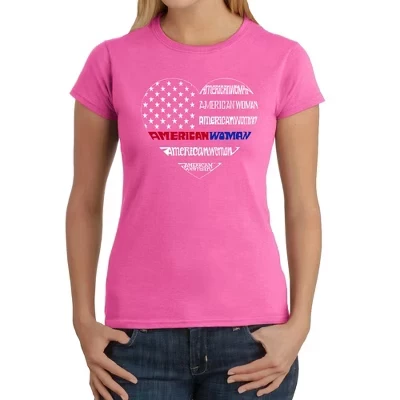 American Woman - Женская футболка Word Art розового цвета