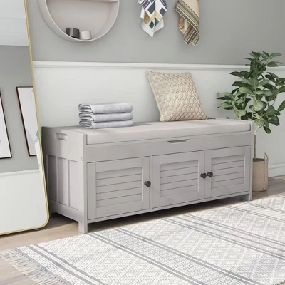 Банкетка Harper&Bright Designs с ящиками, серая