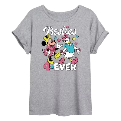 Женская футболка с графическим рисунком Besties Four Ever Оверсайз для лучших женщин