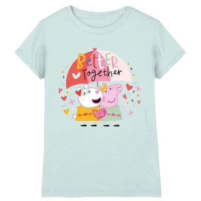Girl's  Better Together Best Friend Valentine's Day T-Shirt light blue