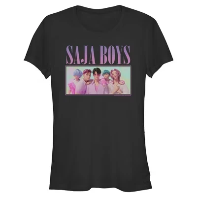 Женская футболка для юниоров Saja Boys Group Shot черного цвета