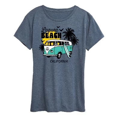 Женская футболка с коротким рукавом и графическим рисунком Laguna Beach California, синяя