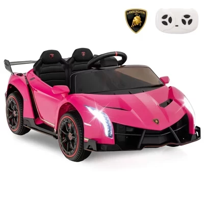 Лицензионный спортивный автомобиль Lamborghini 4WD Kids Ride-on с дистанционным управлением 2.4G и питанием от аккумулятора 12 В Розовый / Белый / Зеленый / черный / Красно-розовый