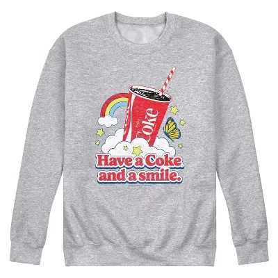 Мужская толстовка Athletic heather из флиса с радужным рисунком - Выпей кока-колы и улыбнись