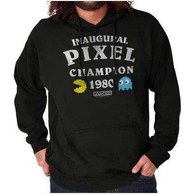 Первая толстовка с капюшоном Pixel Puzzle Champion 1980 года выпуска, женская, мужская, лицензионная, черного цвета