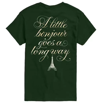 Мужская футболка Emily In Paris «A Little Bonjour», темно-зеленая