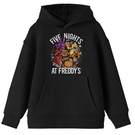Толстовка для мальчиков Five Nights at Freddy's с капюшоном, черная