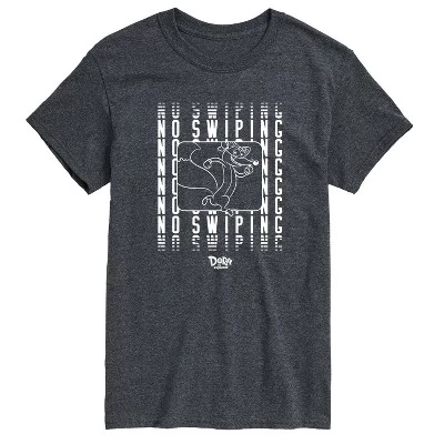 Мужская футболка Swiper No Swiping с коротким рукавом и графическим рисунком heather charcoal