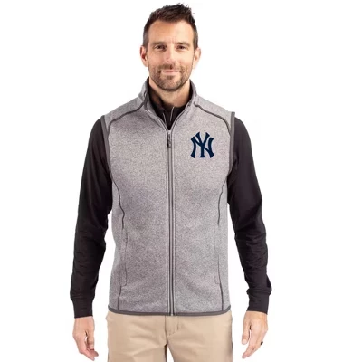 Мужской вязаный свитер New York Yankees с гротом на молнии из полированного вереска