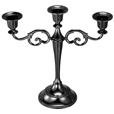 Канделябр Unique Bargains 3-рожковый металлический, черный