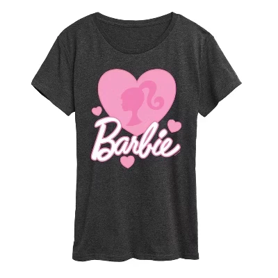Женская футболка с коротким рукавом и графическим принтом Love Hearts с логотипом heather charcoal