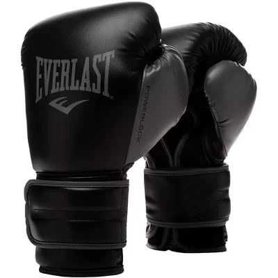 Боксерские перчатки Everlast Powerlock 2R с липучкой, черные