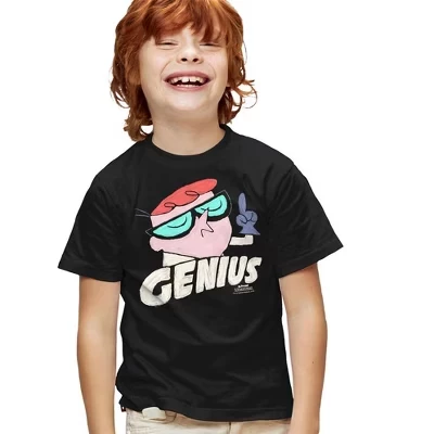 Детская футболка Dexters Laboratory Genius для молодежи Черный черный