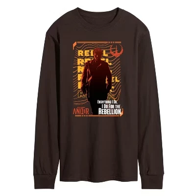 Мужская футболка с длинным рукавом Andor For The Rebellion с графическим рисунком темно-коричневого цвета