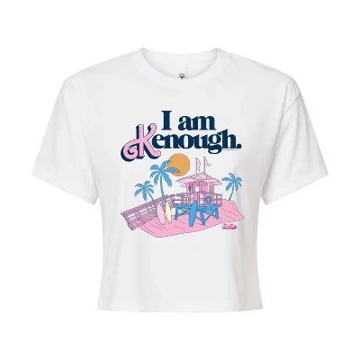 Женская укороченная футболка с графическим рисунком I Am Kenough Lifeguard Stand белого цвета