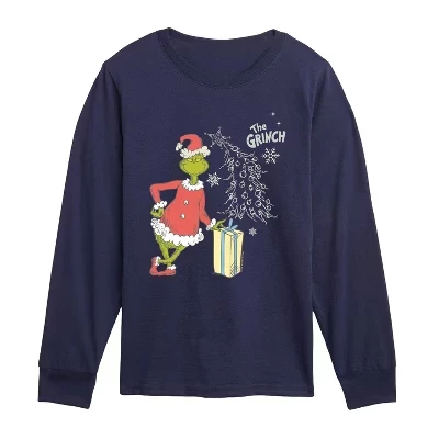 Футболка с рисунком Grinch Present с длинным рукавом