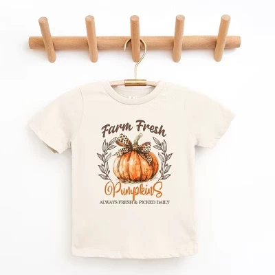 Кремовая молодежная футболка с коротким рукавом Coquette Farm из свежей тыквы