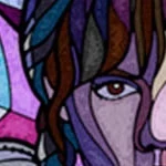 Женская спортивная майка Wednesday Stainage Glass с портретом Аддамс, темно-синий вереск