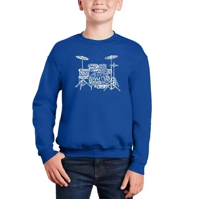 Толстовка с круглым вырезом от Drums - Boy's Word Art royal
