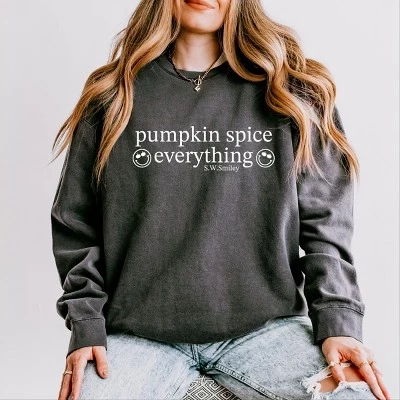 S.W.Smiley Pumpkin Spice Everything Легкая одежда, окрашенная толстовка pepper