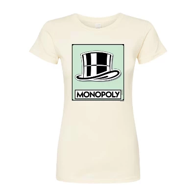 Женская футболка Monopoly «Шляпа», приталенная, экрю