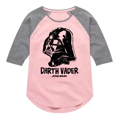 Футболка для девочек Star Wars Sketch Darth Vader, розовая