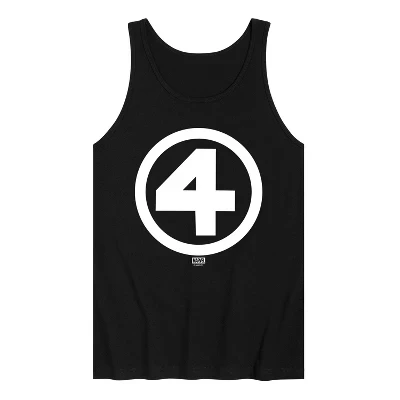 Мужская майка с логотипом Fantastic 4, белая, с графическим рисунком, черная
