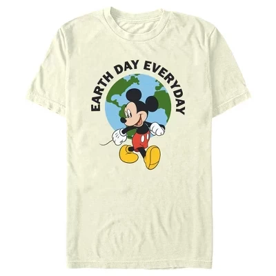 Мужская футболка Mickey & Friends Earth Day на каждый день бежевого цвета