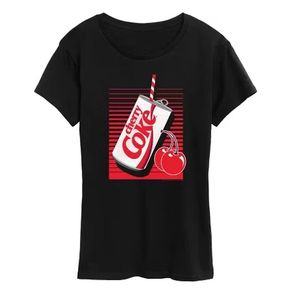 Женская футболка Coca-Cola с принтом Cherry Coke, черная