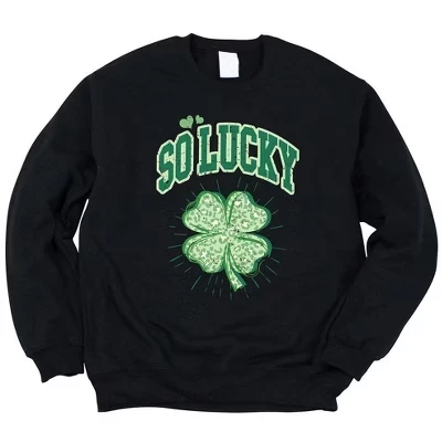Женская толстовка с рисунком So Lucky Cheetah Shamrock midnight